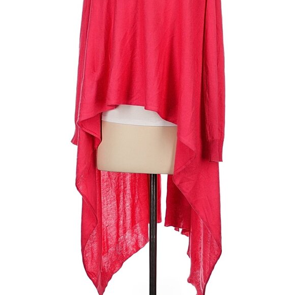 NWT DKNY Silk Cashmere Cardigan M/L Pink High-Low Open Front Cozy Knit $195 - Picture 4 of 16